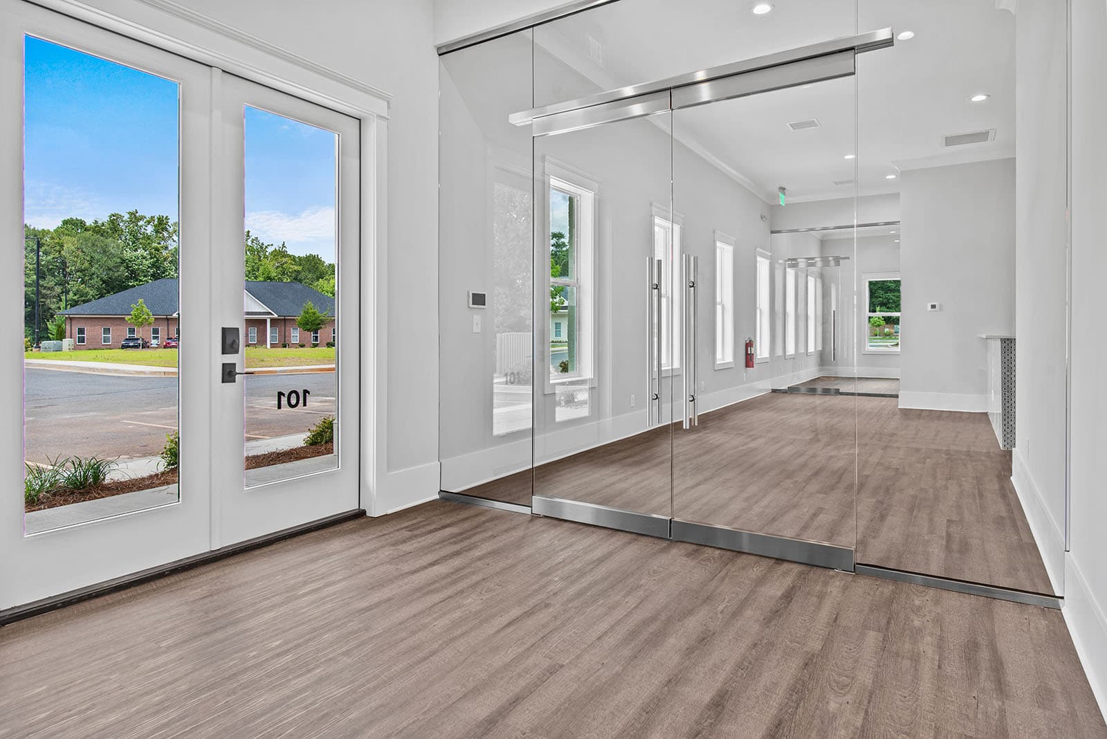 Commercial office interior entry